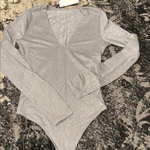 Silver Long Sleeve Bodysuit